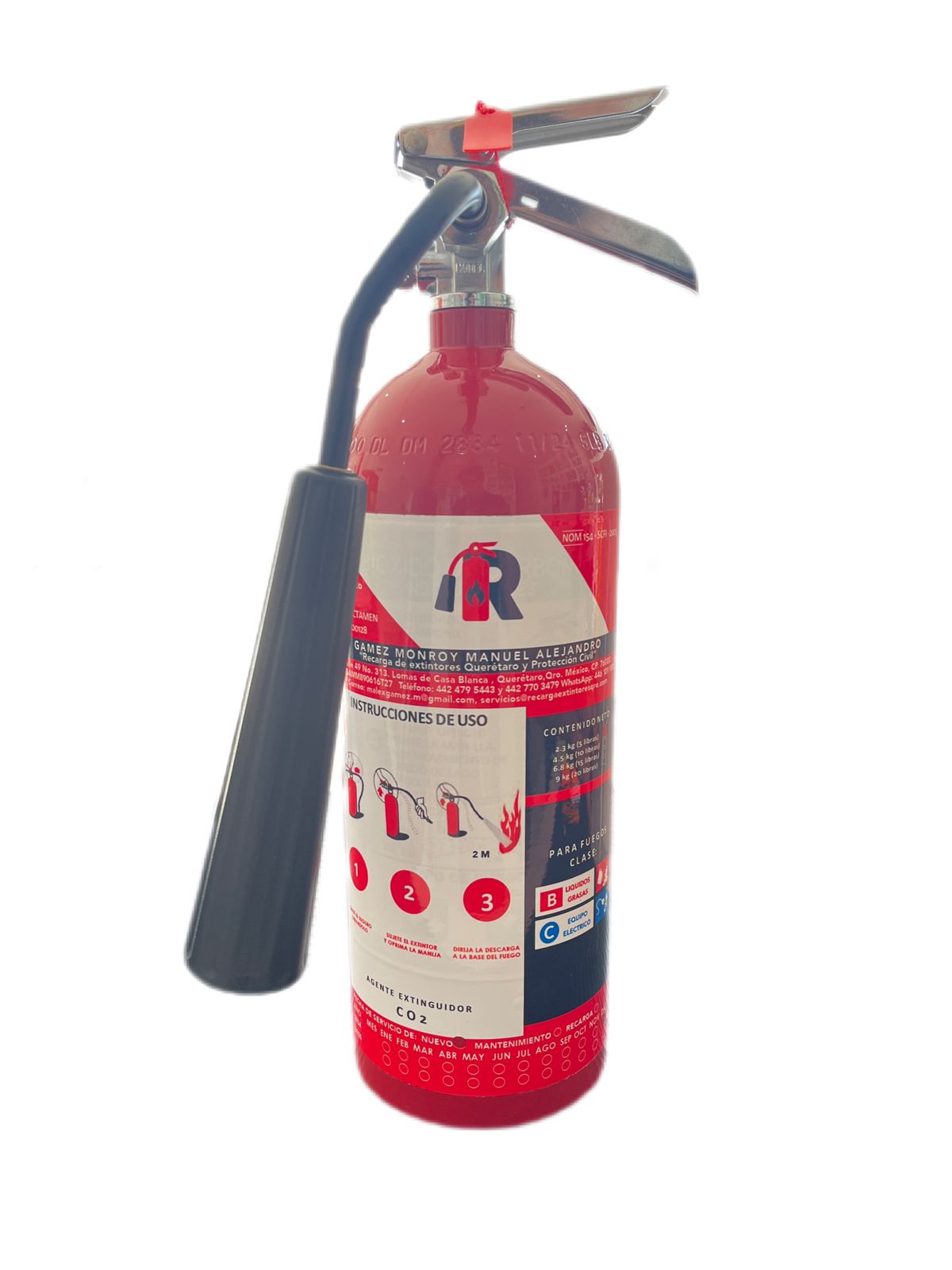 EQUIPO NUEVO EXTINTOR PORTATIL CARGADO CO2 5 LB