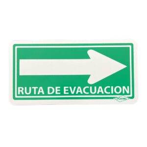 SEÑAL RUTA DE EVACUACION DERECHA 15X30